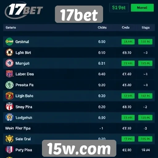 Comparação de odds entre 17bet e concorrentes